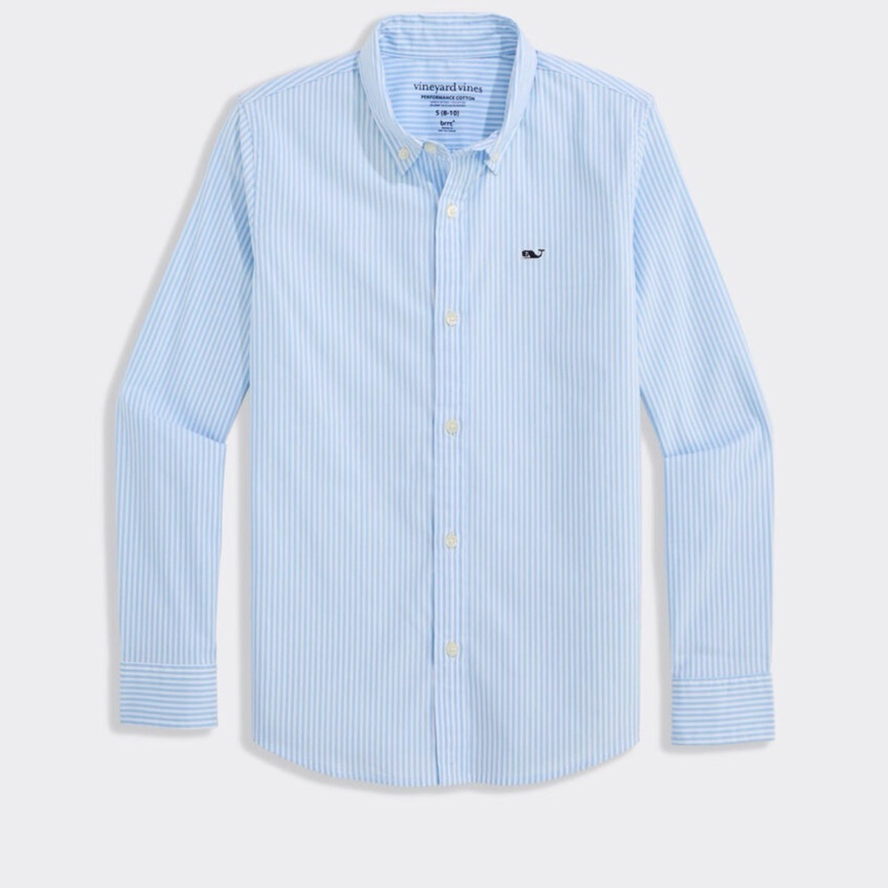 Vineyard Vines Kids Light Blue Pinstripe Shirt
